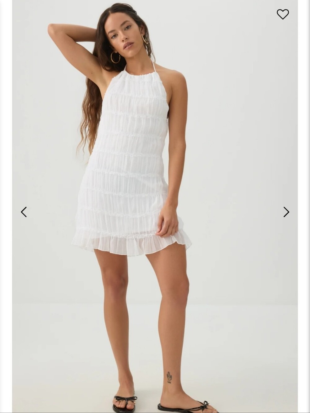 NWT Ardene White Halter Ruffle Mini Dress Small